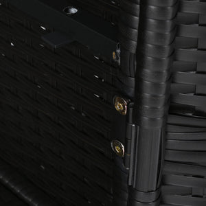 K&K 47.5"W Wicker Outdoor Storage Cabinet with Tempered Glass Top