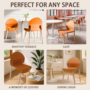 4 Piece Set Of Single Chairs, Traditional Elements With Round Table