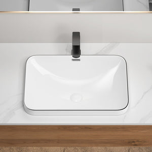 Undermount Bathroom Sink, Vessel Basin For Vanity Countertop - Milk White / Black