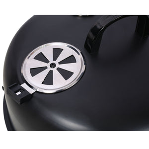 Portable Charcoal Smoker Grill For Outdoor Cooking - Black