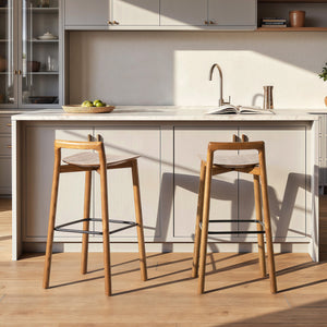 Sven 30" Modern Minimalist Low Back Wood Barstool