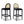 Arlin Upholstered Stool with Curved Back and Footrest - Set of 2