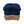 Ellen - Upholstered Clover Ottoman With Gold Bullion Fringe - Navy Blue