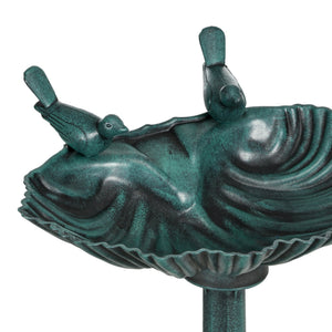 Outsunny 32" Antique Bird Bath with Pedestal Flower Planter Base
