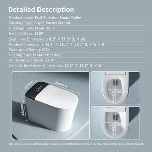 E40 Smart Toilet with Built-In Bidet and Advanced Features