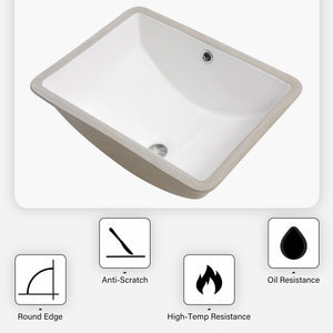 Modern Ceramic Undermount Bathroom Sink With Overflow, High Quality