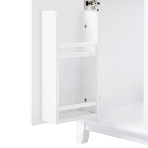 Bathroom Vanity With Double Sinks, 3 Drawers & 4 Doors - White