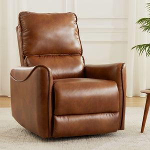 Electric Recliner Chair With Rocker And Swivel Function - Brown