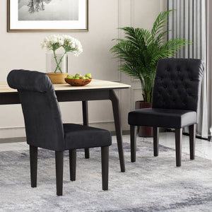 Broxton Tuft Dining Rolltop Chairs With Button Tufted Backrest (Set of 2)