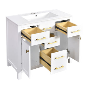 Bathroom Vanity With Sink Combo Set, Modern Bathroom Cabinet With 4 Drawers