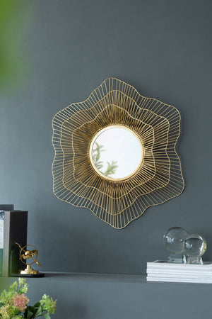 D27x2.4' Metal Starburst Wall Mirror, Wall Mounted Home Decor