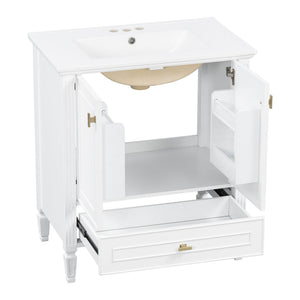 Freestanding Vanity With 1 Drawer & 2 Soft Close Doors With Door Mounted Storage