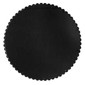 Circle Mirror With Metal Beaded Frame, Wall Mirror For Living Room Bedroom Entryway - Black