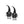 Set of 2 Black Fabric Gnomes with 'Boo' Banner