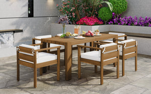 TREXM 7-Piece Patio Dining Table Set for 6