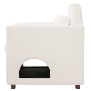 Beige Pet Friendly Accent Chair with Hidden Pet Nook