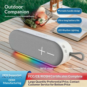 KP-845 Portable Outdoor Bluetooth Speaker Wireless Handheld Card-Compatible FM Radio RGB Lights Subwoofer In Stock