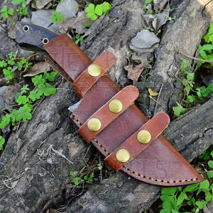 10”Custom Hand Made Forged Damascus Steel Tracker Hunting Camping Knife With Ram Horn Handle WH 3845