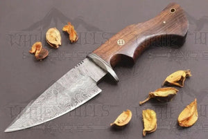 10" Handmade Hunting Bushcraft Knife Forged Damascus Steel Survival EDC Walnut Handle WH 3416