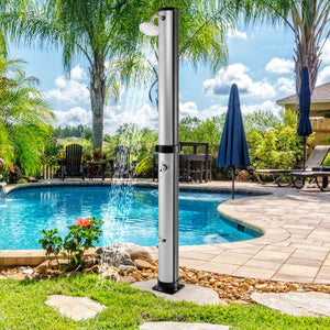 7.2 Feet Solar-Heated Outdoor Shower with Free-Rotating Shower Head