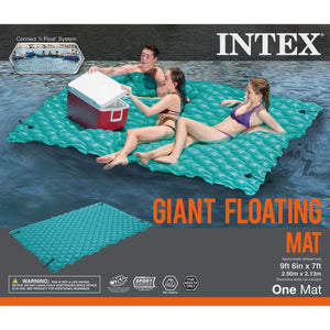 Intex 9.5' Inflatable Floating Water Swimming Pool Lake Mat Platform Pad, 2 Pack - TRAPSKI