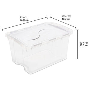 Sterilite 48 Qt Hinged Lid Storage Box Plastic Stackable Bin with Lid, 12 Pack