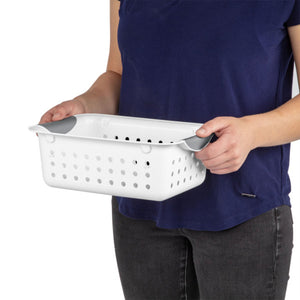 Sterilite 16228012 Small Ultra Plastic Storage Organizer Basket, White (36 Pack)