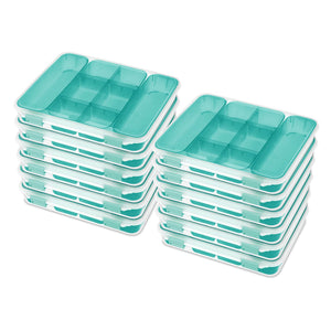 Sterilite Divided Case Stackable Plastic Small Storage Lidded Container, 12 Pack - TRAPSKI