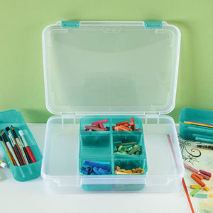 Sterilite Divided Case Stackable Plastic Small Storage Lidded Container, 12 Pack - TRAPSKI