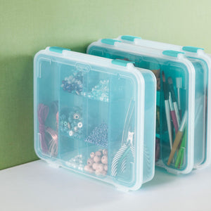 Sterilite Divided Case Stackable Plastic Small Storage Lidded Container, 12 Pack - TRAPSKI