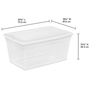 Sterilite 90 Qt Storage Box, Stackable Bin with Lid, Plastic Container, 4 Pack - TRAPSKI