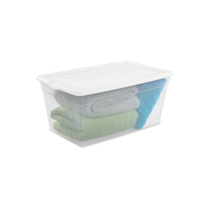 Sterilite 90 Qt Storage Box, Stackable Bin with Lid, Plastic Container, 4 Pack - TRAPSKI