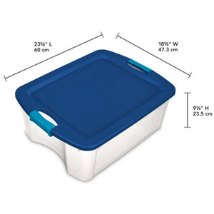 Sterilite 12 Gallon Latch & Carry Storage Box Lidded Containers, Clear, 12 Pack