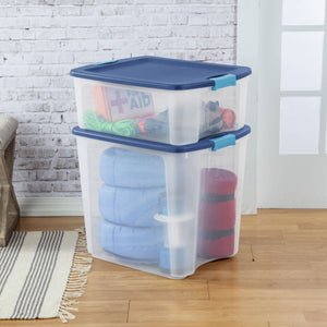 Sterilite 12 Gallon Latch & Carry Storage Box Lidded Containers, Clear, 12 Pack