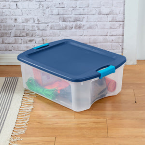 Sterilite 12 Gallon Latch & Carry Storage Box Lidded Containers, Clear, 12 Pack
