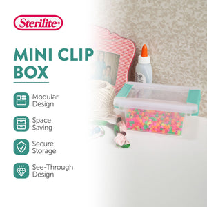 Sterilite Mini Clip Box, Stackable Small Storage Bin with Latching Lid, 6 Pack