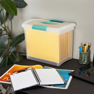 Sterilite Large Nesting ShowOffs, Stackable Clear File Box with Lid, (6 Pack)