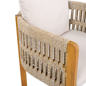 Outdoor Dining Chairs With Mix Rope Handles (Set of 2)