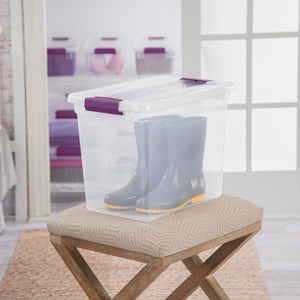 Sterilite 27 Qt ClearView Latch Storage Stackable Bin with Latching Lid, 6 Pack