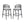 Outdoor Bar Height Metal Frame Counter Stools with Scallop-Shaped Backrest & Water-Resistant Cushions