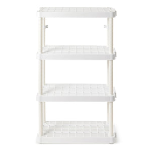 Gracious Living 4 Shelf Adjustable Height Ventilated Medium Duty Storage, White
