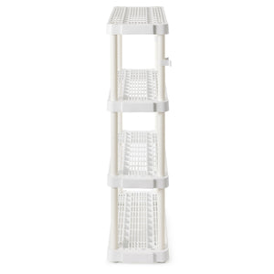 Gracious Living 4 Shelf Adjustable Height Ventilated Medium Duty Storage, White