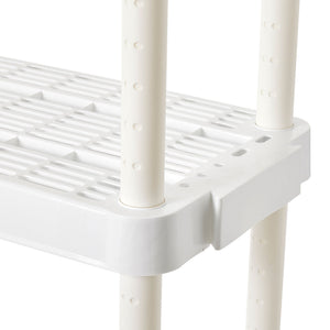 Gracious Living 4 Shelf Adjustable Height Ventilated Medium Duty Storage, White
