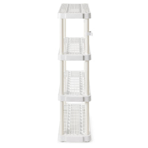 Gracious Living 4 Shelf Adjustable Height Medium Duty Storage, White (4 Pack)