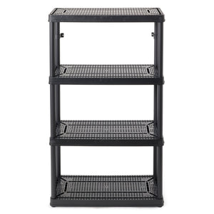 Gracious Living 4 Shelf Fixed Height Medium Duty Storage Unit, Black (4 Pack)