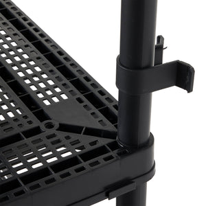 Gracious Living 4 Shelf Fixed Height Medium Duty Storage Rack, 2 Pack, Black