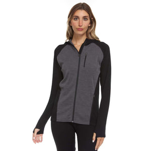 Women's Full Zip Merino Hoodie - Midweight