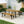 1 Dining Table & 2 Dining Benches - Light Teak