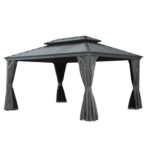 12' x 16' Hardtop Gazebo with Dual-Layer Roof