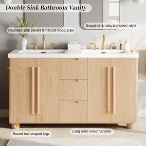 58.3" Bathroom Vanity Cabinet Only with Soft-Close Drawers